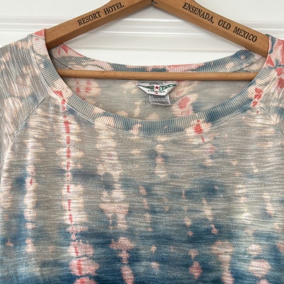 Hard Tail Tie-Dye Oversized Cropped Rayon Knit Sweater/ Top w Dolman Sleeves - Picture 5 of 14